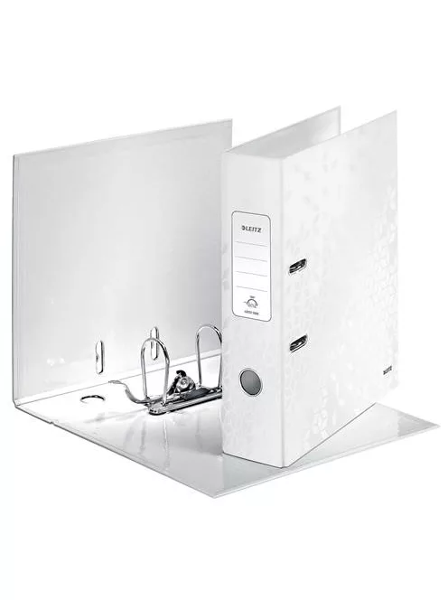 LEITZ Iratrendező, 80 mm, A4, karton, LEITZ "180 Wow", fehér