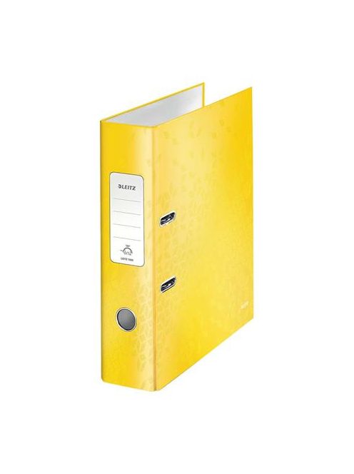 LEITZ Iratrendező, 80 mm, A4, karton, LEITZ "180 Wow", sárga