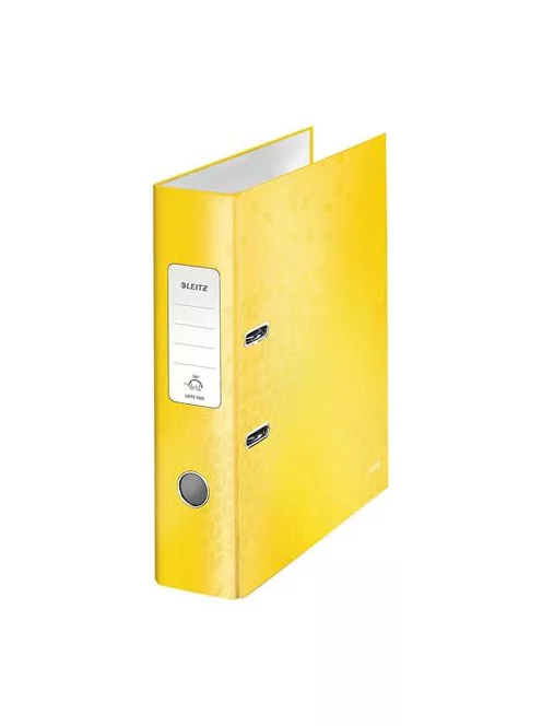 LEITZ Iratrendező, 80 mm, A4, karton, LEITZ "180 Wow", sárga