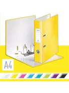 LEITZ Iratrendező, 80 mm, A4, karton, LEITZ "180 Wow", sárga