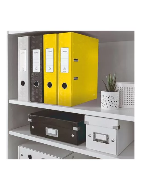 LEITZ Iratrendező, 80 mm, A4, karton, LEITZ "180 Wow", sárga