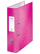 LEITZ Iratrendező, 80 mm, A4, karton, LEITZ "180 Wow", rózsaszín