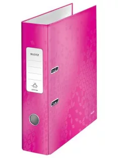   LEITZ Iratrendező, 80 mm, A4, karton, LEITZ "180 Wow", rózsaszín