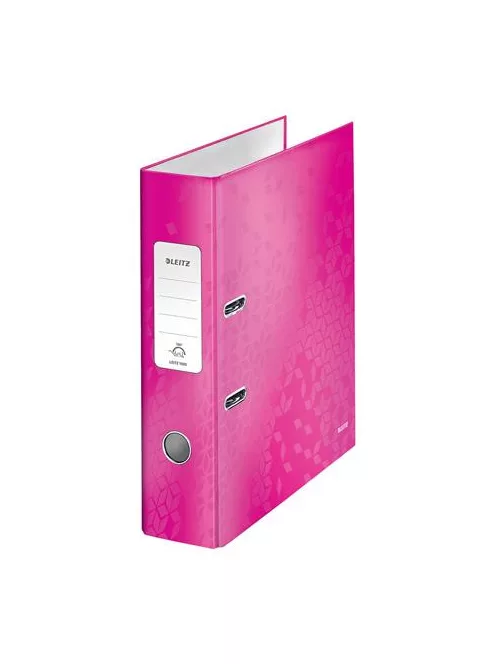 LEITZ Iratrendező, 80 mm, A4, karton, LEITZ "180 Wow", rózsaszín