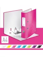 LEITZ Iratrendező, 80 mm, A4, karton, LEITZ "180 Wow", rózsaszín
