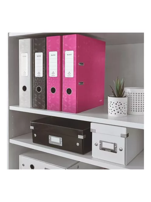 LEITZ Iratrendező, 80 mm, A4, karton, LEITZ "180 Wow", rózsaszín