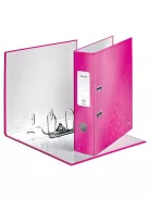 LEITZ Iratrendező, 80 mm, A4, karton, LEITZ "180 Wow", rózsaszín
