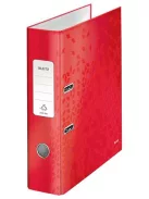 LEITZ Iratrendező, 80 mm, A4, karton, LEITZ "180 Wow", piros
