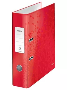   LEITZ Iratrendező, 80 mm, A4, karton, LEITZ "180 Wow", piros
