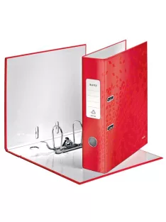   LEITZ Iratrendező, 80 mm, A4, karton, LEITZ "180 Wow", piros