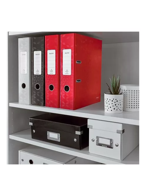 LEITZ Iratrendező, 80 mm, A4, karton, LEITZ "180 Wow", piros