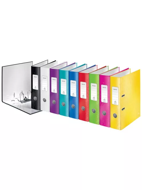 LEITZ Iratrendező, 80 mm, A4, karton, LEITZ "180 Wow", piros