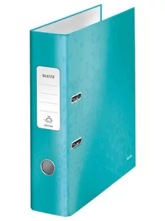   LEITZ Iratrendező, 80 mm, A4, karton, LEITZ "180 Wow", jégkék