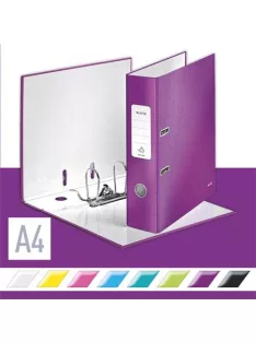   LEITZ Iratrendező, 80 mm, A4, karton, LEITZ "180 Wow", lila
