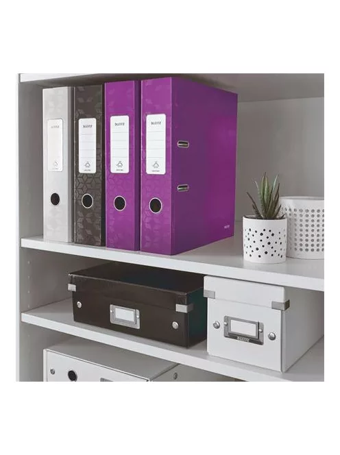 LEITZ Iratrendező, 80 mm, A4, karton, LEITZ "180 Wow", lila