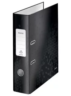   LEITZ Iratrendező, 80 mm, A4, karton, LEITZ "180 Wow", fekete
