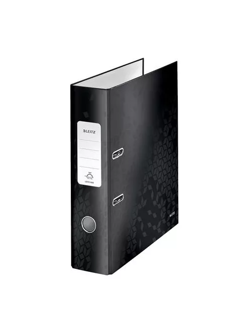 LEITZ Iratrendező, 80 mm, A4, karton, LEITZ "180 Wow", fekete