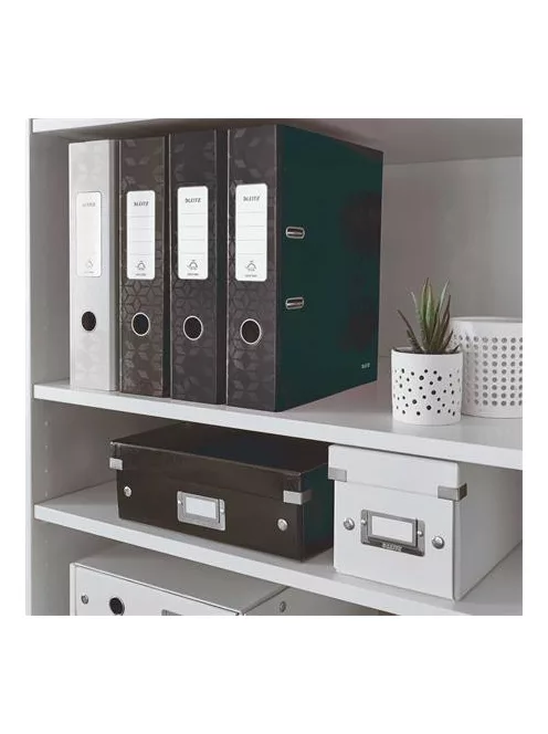 LEITZ Iratrendező, 80 mm, A4, karton, LEITZ "180 Wow", fekete