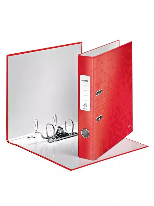 LEITZ Iratrendező, 52 mm, A4, karton, LEITZ "180 Wow", piros