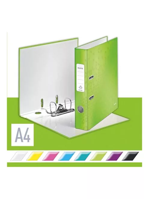 LEITZ Iratrendező, 52 mm, A4, karton, LEITZ "180 Wow", zöld