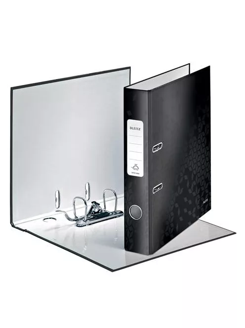 LEITZ Iratrendező, 52 mm, A4, karton, LEITZ "180 Wow", fekete