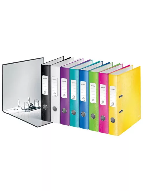 LEITZ Iratrendező, 52 mm, A4, karton, LEITZ "180 Wow", fekete