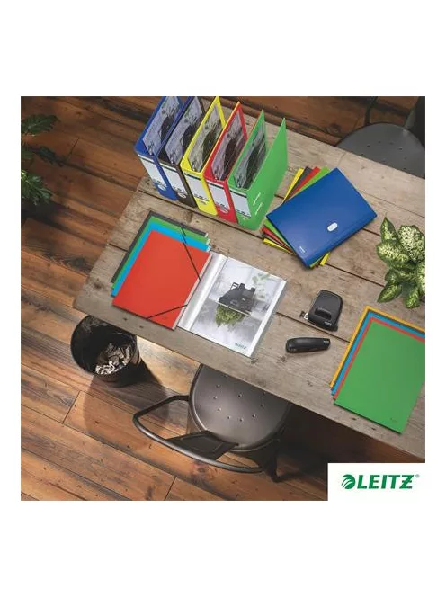 LEITZ Iratrendező, 80 mm, A4, karton, újrahasznosított, LEITZ "180 Recycle", piros