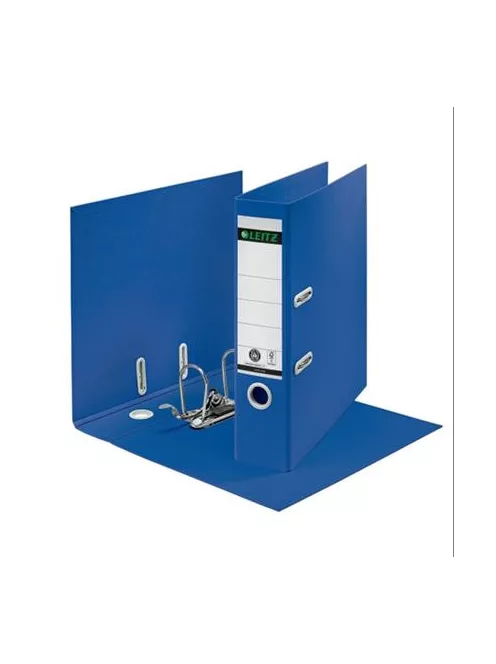 LEITZ Iratrendező, 80 mm, A4, karton, újrahasznosított, LEITZ "180 Recycle", kék