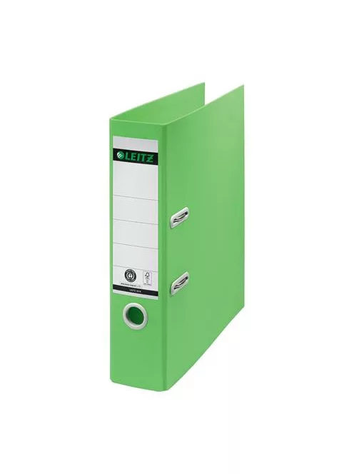 LEITZ Iratrendező, 80 mm, A4, karton, újrahasznosított, LEITZ "180 Recycle", zöld