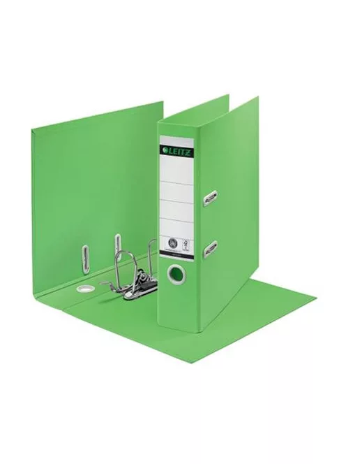 LEITZ Iratrendező, 80 mm, A4, karton, újrahasznosított, LEITZ "180 Recycle", zöld