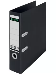  LEITZ Iratrendező, 80 mm, A4, karton, újrahasznosított, LEITZ "180 Recycle", fekete