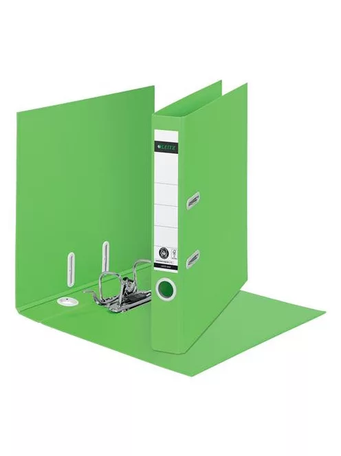 LEITZ Iratrendező, 50 mm, A4, karton, újrahasznosított, LEITZ "180 Recycle", zöld