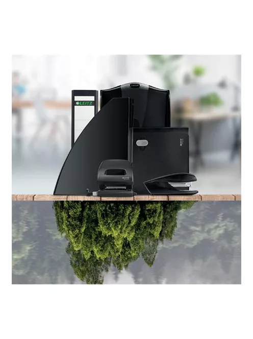 LEITZ Iratrendező, 50 mm, A4, karton, újrahasznosított, LEITZ "180 Recycle", fekete