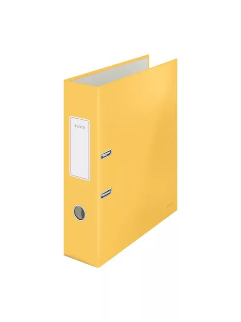 LEITZ Iratrendező, 80 mm, A4, karton, 180°, LEITZ "Cosy Soft Touch", melegsárga