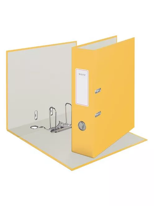 LEITZ Iratrendező, 80 mm, A4, karton, 180°, LEITZ "Cosy Soft Touch", melegsárga