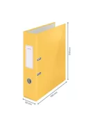 LEITZ Iratrendező, 80 mm, A4, karton, 180°, LEITZ "Cosy Soft Touch", melegsárga