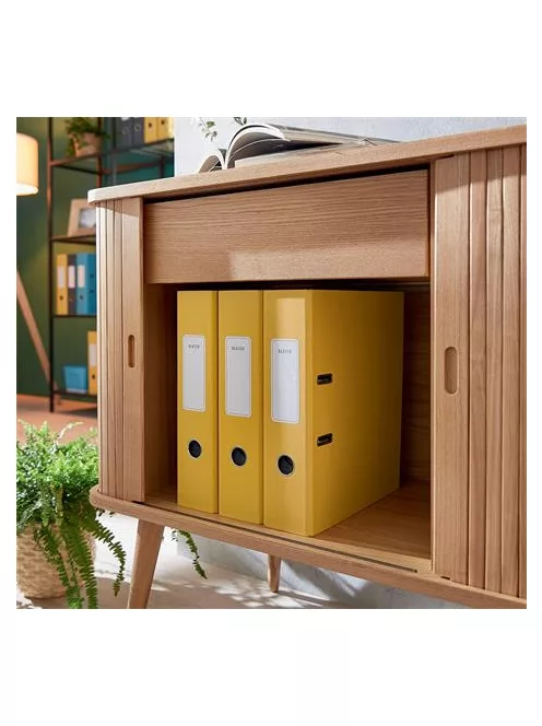 LEITZ Iratrendező, 80 mm, A4, karton, 180°, LEITZ "Cosy Soft Touch", melegsárga