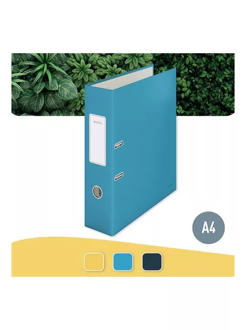 LEITZ Iratrendező, 80 mm, A4, karton, 180°, LEITZ "Cosy Soft Touch", nyugodtkék