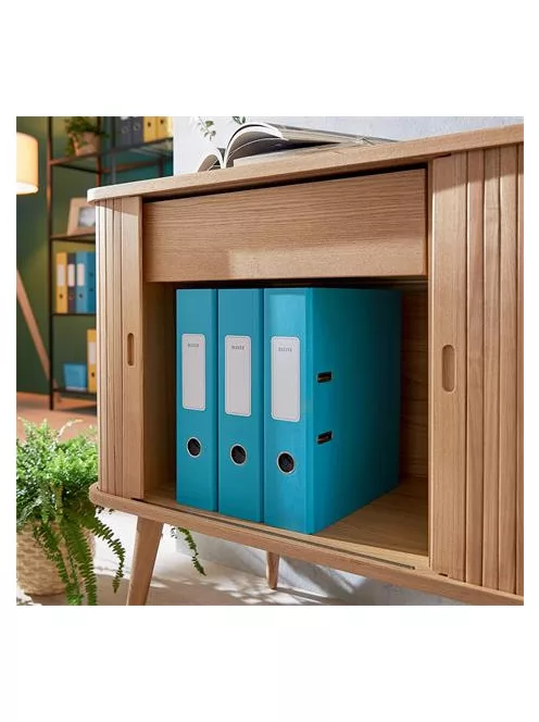 LEITZ Iratrendező, 80 mm, A4, karton, 180°, LEITZ "Cosy Soft Touch", nyugodtkék