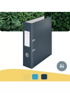   LEITZ Iratrendező, 80 mm, A4, karton, 180°, LEITZ "Cosy Soft Touch", bársonyszürke
