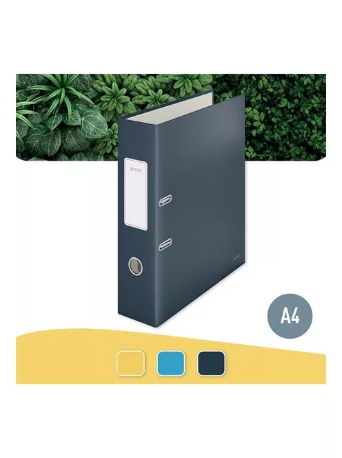 LEITZ Iratrendező, 80 mm, A4, karton, 180°, LEITZ "Cosy Soft Touch", bársonyszürke