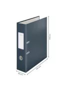 LEITZ Iratrendező, 80 mm, A4, karton, 180°, LEITZ "Cosy Soft Touch", bársonyszürke