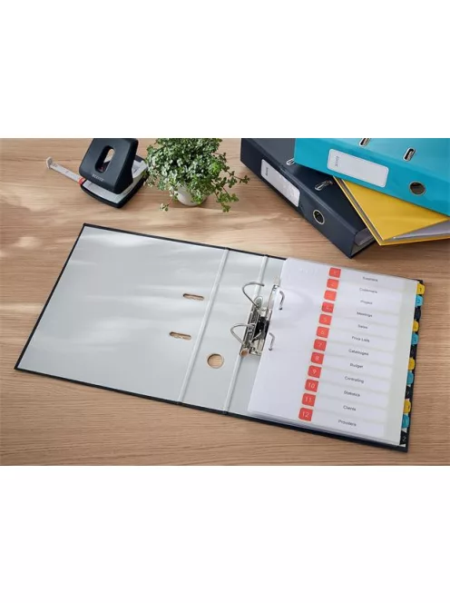 LEITZ Iratrendező, 80 mm, A4, karton, 180°, LEITZ "Cosy Soft Touch", bársonyszürke