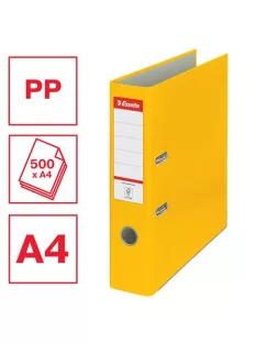   ESSELTE Iratrendező, 75 mm, A4, PP/karton, élvédő sínnel, ESSELTE "Economy", sárga