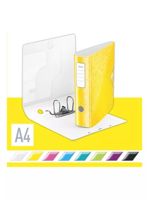 LEITZ Iratrendező, 82 mm, A4, PP, LEITZ "180 Active Wow", sárga