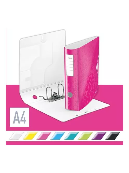 LEITZ Iratrendező, 82 mm, A4, PP, LEITZ "180 Active Wow", rózsaszín