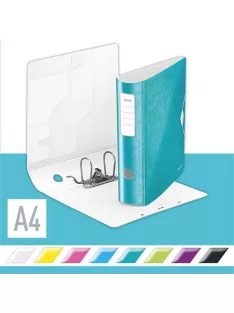   LEITZ Iratrendező, 82 mm, A4, PP, LEITZ "180 Active Wow", jégkék