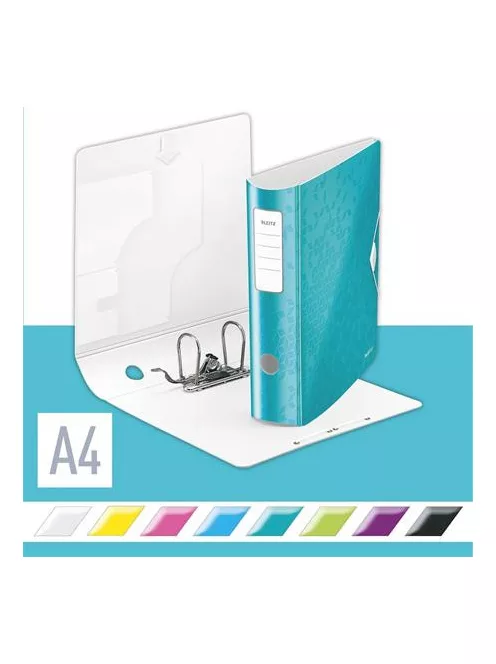 LEITZ Iratrendező, 82 mm, A4, PP, LEITZ "180 Active Wow", jégkék