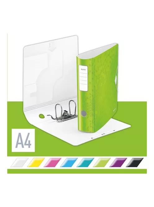 LEITZ Iratrendező, 82 mm, A4, PP, LEITZ "180 Active Wow", zöld