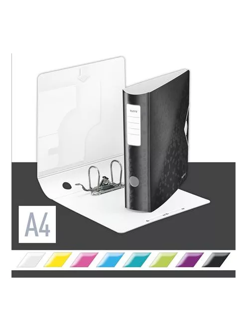 LEITZ Iratrendező, 82 mm, A4, PP, LEITZ "180 Active Wow", fekete